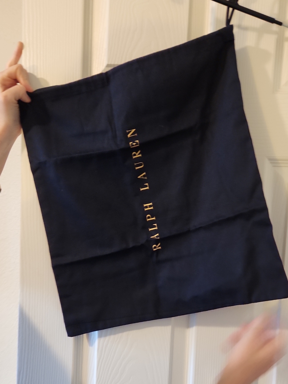 Ralph Lauren Navy Draw String Bsg with Gold Logo